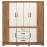 Guarda Roupa Casal 8 Portas com Pés New Realce Amêndola Off White 84020 Demóbile - 2
