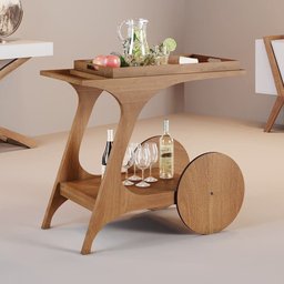Carrinho Bar de Madeira Maciça - Topázio - Móveis Montanhês - 1