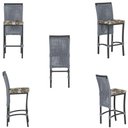Ver imagem 5 de Mesa Bistrô e 4 Banquetas Roma Preta Corda Estofado 6 Trama Prata