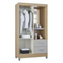 Ver imagem 2 de Guarda Roupa Solteiro Cordoba 2 Portas Damasco Off White – Poquema