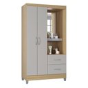 Ver imagem 1 de Guarda Roupa Solteiro Cordoba 2 Portas Damasco Off White – Poquema