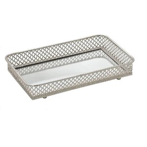 Bandeja Decorativa Prata de Espelho M Prata - M