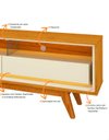Ver mais imagens de Conjunto Painel Ripado Tv até 75 e Rack Pés Madeira Duque Cor:madeira