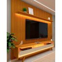 Ver imagem 2 de Conjunto Painel Ripado Tv até 75 e Rack Pés Madeira Duque Cor:madeira