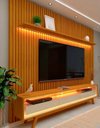 Ver imagem 2 de Conjunto Painel Ripado Tv até 75 e Rack Pés Madeira Duque Cor:madeira
