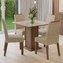 Ver imagem 1 de Conjunto Sala de Jantar Tampo de Vidro 4 Cadeiras Rustic/crema/imperial Sines Madesa