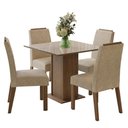 Ver imagem 2 de Conjunto Sala de Jantar Tampo de Vidro 4 Cadeiras Rustic/crema/imperial Sines Madesa