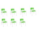 Ver imagem 2 de Kit 7 Cadeira Iso Infantil Creche, Escola Base Branco Verde Claro