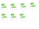 Ver imagem 2 de Kit 7 Cadeira Iso Infantil Creche, Escola Base Branco Verde Claro