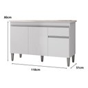 Ver imagem 3 de Balcão Tatiane P/cozinha Armário Multiuso Gabinete 120 Aj