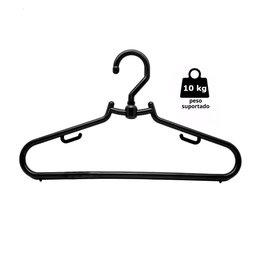 Kit 50 Cabides Reforçados Para Roupas Pesadas Cabide Giratório Preto Para Vestidos Ternos e Exposito - 5