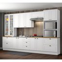 Ver imagem 1 de Cozinha Modulada 343cm 6 Peças 12 Portas 7 Gavetas Americana Henn - Branco/nature