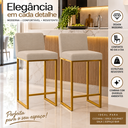 Ver imagem 4 de Kit 2 Banquetas Altas para Balcão com Encosto - Balcão – Cozinha - Bege