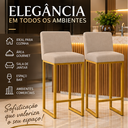Ver imagem 2 de Kit 2 Banquetas Altas para Balcão com Encosto - Balcão – Cozinha - Bege