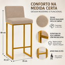 Ver imagem 6 de Kit 2 Banquetas Altas para Balcão com Encosto - Balcão – Cozinha - Bege