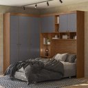 Ver imagem 6 de Guarda Roupa Casal Modulado 140cm Vincenzo Jatobá/Grafite S01 - Mpozenato