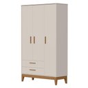Ver imagem 5 de Quarto de Bebê 3 Portas com Cômoda Gaveteiro Flip e Berço Americano Danny Areia Acetinado -