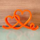 Ver imagem 1 de Estatueta Coração Romance 26cm - Decoração Casal Quarto Sala - Cor: Laranja