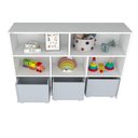 Ver imagem 5 de Estante de Nichos com Baús Natan MDF 130cm Cinza Woodcore