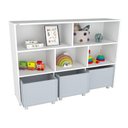 Ver imagem 1 de Estante de Nichos com Baús Natan MDF 130cm Cinza Woodcore