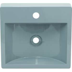 Pia Cuba Sobrepor para Banheiro de Mármore Sintético Cinza Roma 41 X 36,5 Quanta Compositos Cuba sob