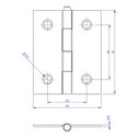 Ver imagem 2 de Kit 24 Dobradiça Preta Porta / Janela Pino Solto Real 2"