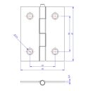 Ver imagem 2 de Kit 24 Dobradiça Preta Porta / Janela Pino Solto Real 2"