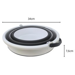 Balde Retrátil de Silicone Dobravel Redondo 10l Branco Partna - 6