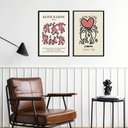 Ver imagem 1 de Kit 2 Quadros Artes Keith Haring - Rosa 24x18cm:madeira Preta