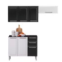 Ver imagem 2 de Cozinha Itatiaia Luce 7 Portas com Balcão 2 Gavetas Preto e Armários Aéreos Preto / Branco