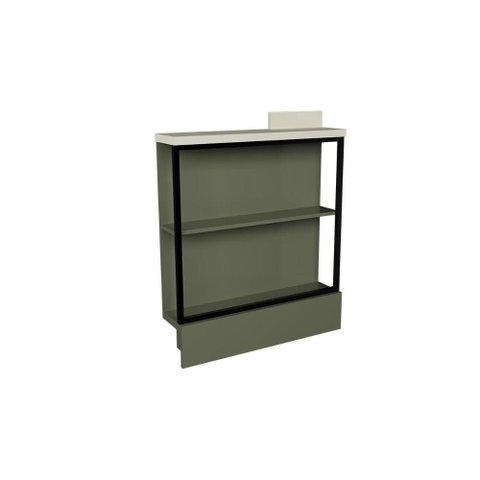 Balcão de Cozinha Modulado C/ Tampo Évora Ph 3070 C/ 2 Prateleiras 78.5cm Verde/cinza Argila -