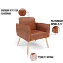 Ver imagem 3 de Poltrona Sala Decorativa Marisa Pé Palito Natural Sintético Pu D03 - D’Rossi