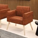 Ver imagem 1 de Poltrona Sala Decorativa Marisa Pé Palito Natural Sintético Pu D03 - D’Rossi