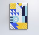 Ver imagem 1 de Quadro Geométrico Colorido 12 - 60x90 Cm - Tecido Canvas