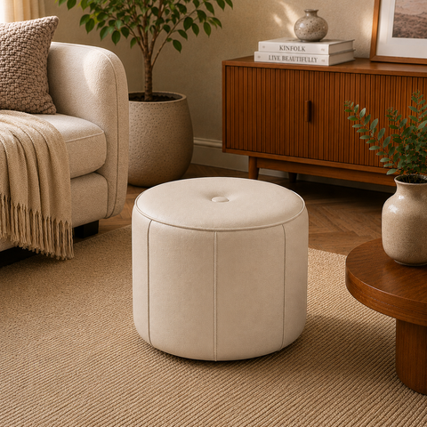 Puff Turim Premium Design Moderno Luxo - Corano:Bege