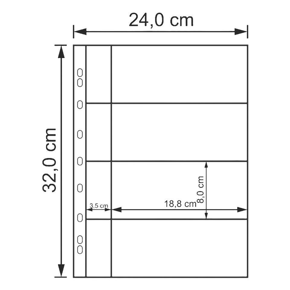 10 Folhas Plástico Cédula Acetato /mingt 4 Divisões Bolso - 2