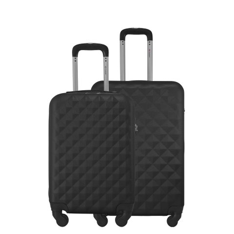 Kit Conjunto 2 Malas Rígidas 360° Mala de Bordo 10kg e Média 23kg Gladiador D1pm Cor: Preto