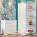 Ver imagem 1 de Conjunto Guarda Roupa e Cômoda Sapateira Branco