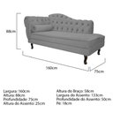 Ver imagem 5 de Diva Recamier Diana 160cm Lado Direito Suede - ADJ Decor - Cinza