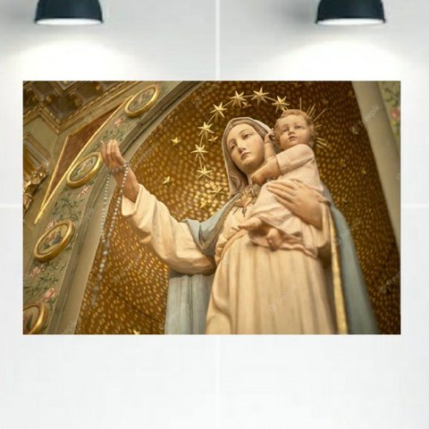 Quadro Decorativo Tela Canvas Religiosos Ref:qbre2 Lojall 60 X 40 Cm Borda Infinita