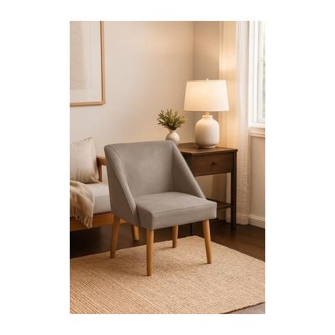 Cadeira Decorativa Liz Suede Capuccino para Sala Salão Recepção .