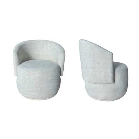 Kit 2 Poltronas Decorativa Beatriz Orgânica Linho Bege