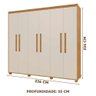 Roupeiro Grande de Casal 100% Mdf 6 Portas Cinamomo Off White Guarol Jm Móveis - 2