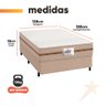 Cama Box Casal Colchão Molas Flora Bege 138x188x58cm - 4