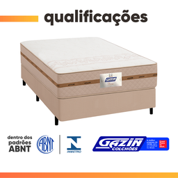 Cama Box Casal Colchão Molas Flora Bege 138x188x58cm - 6