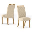 Ver mais imagens de Conjunto Sala Jantar tampo Mdf| Cadeiras Off White C/Nature