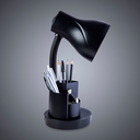 Ver imagem 2 de Luminária de Mesa Direcionável Escritório Home Office Estudo Porta Lápis Caneta Bivolt E27:Preta