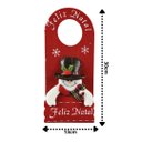 Ver imagem 4 de Enfeite Decora Maçaneta Feliz Natal Pelúcia Boneco de Neve Gorro Xadrez 30cm - Master Christmas