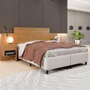 Ver imagem 2 de Cabeceira Extensiva Box Manchester com 2 Mesas de Cabeceira Cinamomo