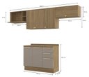 Ver imagem 3 de Armário de Cozinha Modulada Completa Reta 5 Peças 2,80m Botanic Kappesberg - Nogueira/Fendi